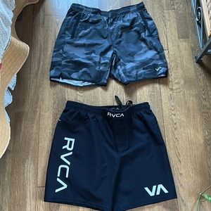 Very nice RVCA work out shorts. Black and black camouflage.